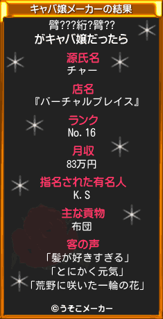 臂???絎?臂??のキャバ嬢メーカー結果