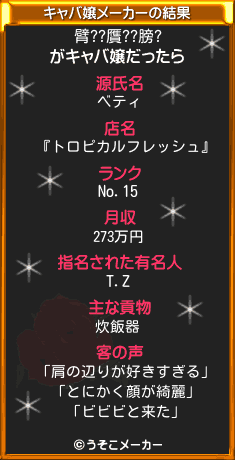 臂??贋??膀?のキャバ嬢メーカー結果