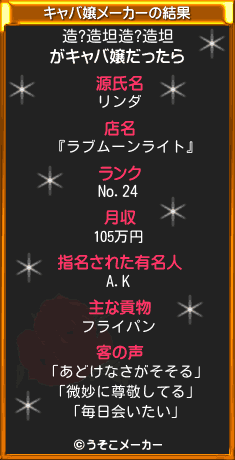 造?造坦造?造坦のキャバ嬢メーカー結果