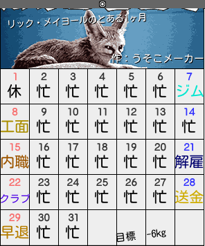リック・メイヨールのカレンダーメーカー結果