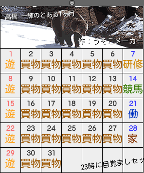 高橋 一輝のカレンダーメーカー結果