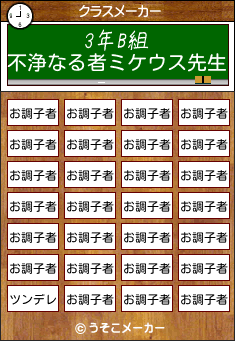 不浄なる者ミケウスのクラスメーカー結果