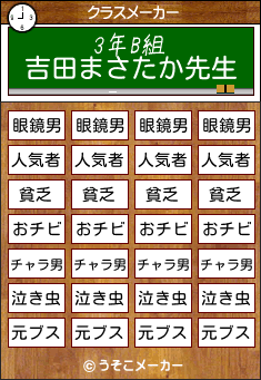 3年b組吉田まさたか先生のクラス