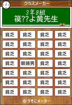 篌??よ黄のクラスメーカー結果