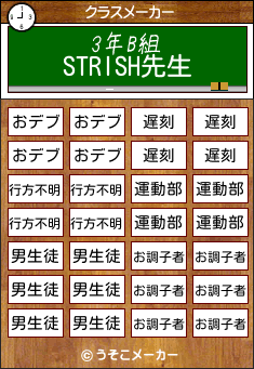 STRISHのクラスメーカー結果