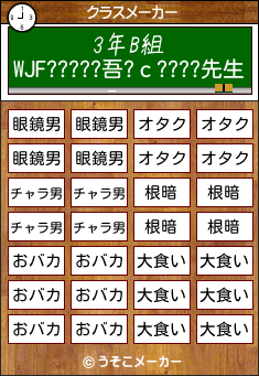 WJF?????吾?с????のクラスメーカー結果