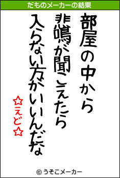 ☆えど☆のだものメーカー結果