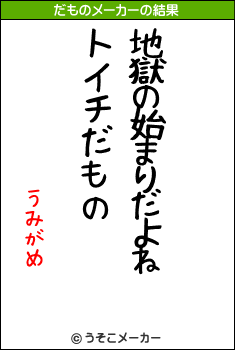 うみがめのだものメーカー結果