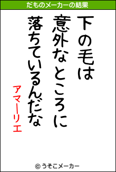 アマーリエのだものメーカー結果