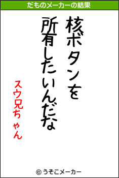 スウ兄ちゃんのだものメーカー結果