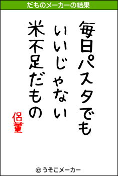 侶董のだものメーカー結果