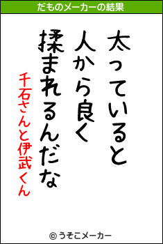 千石さんと伊武くんのだものメーカー結果