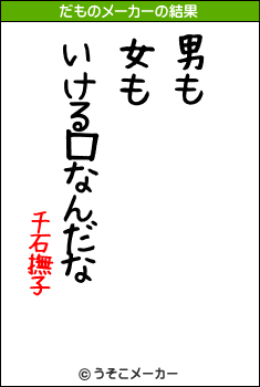 千石撫子のだものメーカー結果