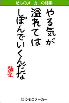 張筌のだものメーカー結果