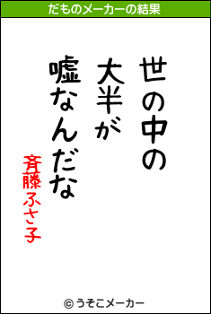 斉藤ふさ子のだものメーカー結果