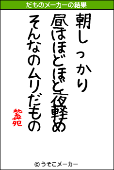 紫苑のだものメーカー結果