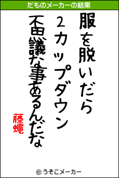 藤蠅のだものメーカー結果