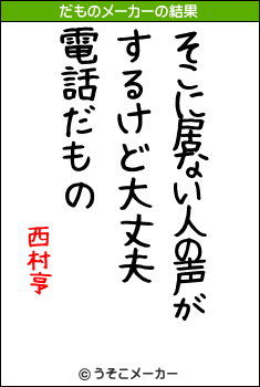 西村亨のだものメーカー結果