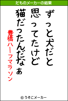 豊橋ハーフマラソンのだものメーカー結果