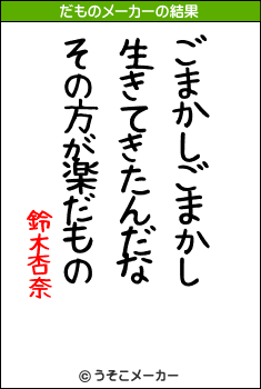 鈴木杏奈のだものメーカー結果