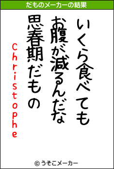 Christopheのだものメーカー結果