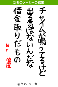 Mr.僖廛のだものメーカー結果