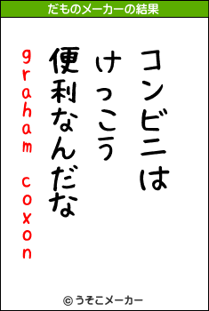 graham coxonのだものメーカー結果