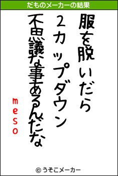 mesoのだものメーカー結果