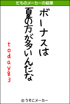 today83のだものメーカー結果