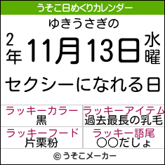 ゆきうさぎの日めくりメーカー結果