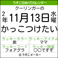 クーリンガーの日めくりメーカー結果