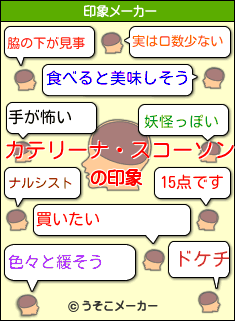 カテリーナ スコーソンの印象 脇の下が見事 ナルシスト 食べると美味しそう