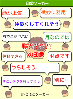 膓???????の印象メーカー結果
