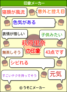 萩原里奈の印象 寝顔が風流 無茶しそう 色気がある