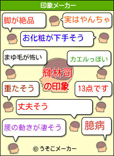 輝林司の印象メーカー結果