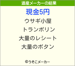 Ϻの遺産メーカー結果