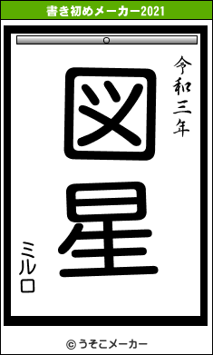 ミルロの書き初めメーカー結果