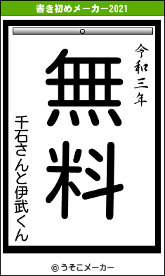 千石さんと伊武くんの書き初めメーカー結果