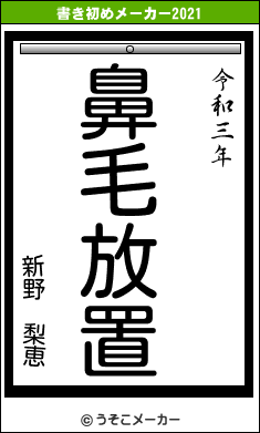 新野 梨恵の書き初めメーカー結果