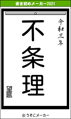 望扈の書き初めメーカー結果