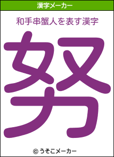 和手串蟹人の漢字メーカー結果