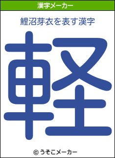 鯉沼芽衣の漢字メーカー結果