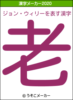 ジョン ウィリーの年を表す漢字は 老