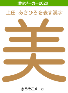 上田 あきひろの年を表す漢字は 美