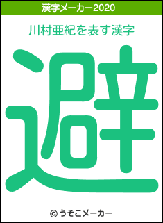 川村亜紀の2020年の漢字メーカー結果