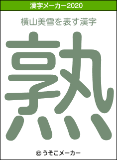 横山美雪の2020年の漢字メーカー結果