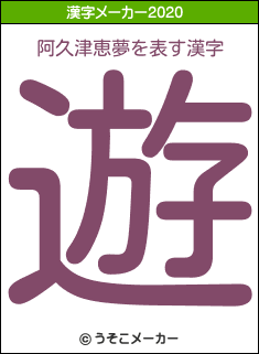 阿久津恵夢の年を表す漢字は 遊