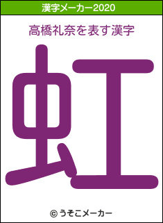 高橋礼奈の年を表す漢字は 虹