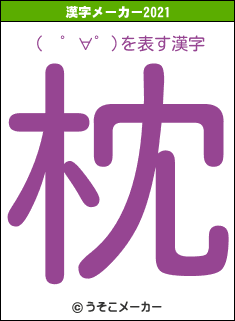 (　゜∀゜)の2021年の漢字メーカー結果