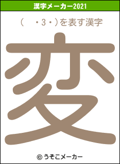 (　・3・)の2021年の漢字メーカー結果